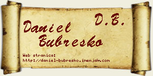 Daniel Bubreško vizit kartica